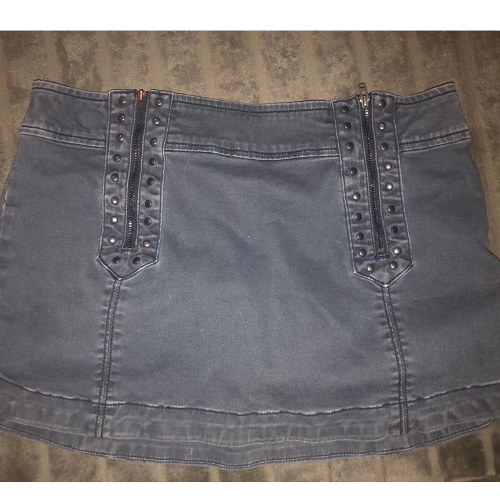 Free People studded denim mini skirt